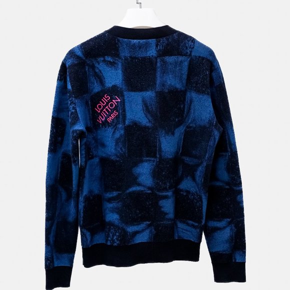 Louis Vuitton Blue Damier Salt Print Sweater - Picture 3 of 15